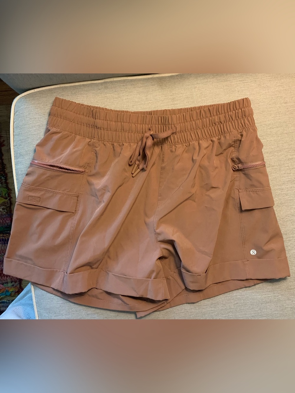 Layer 8 Women's Rust Brown Athletic Cargo Shorts